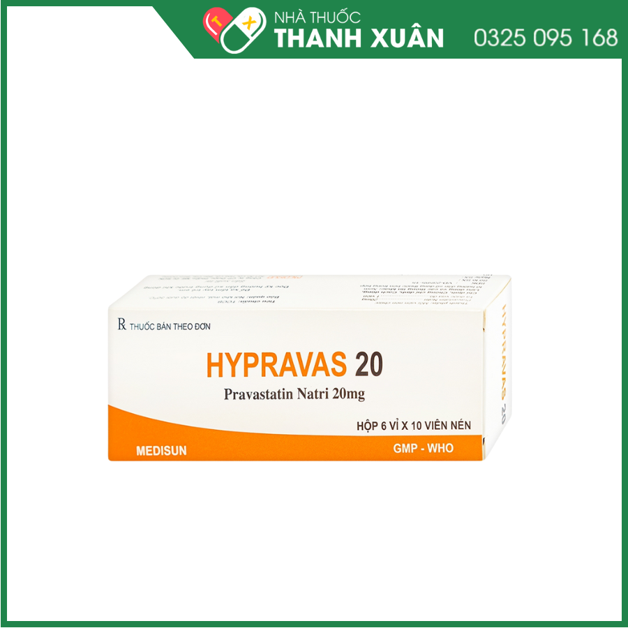 Hypevas 20 điều trị tăng cholesterol máu